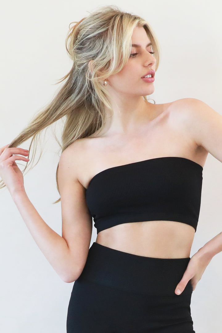 Ribbed Bandeau Top