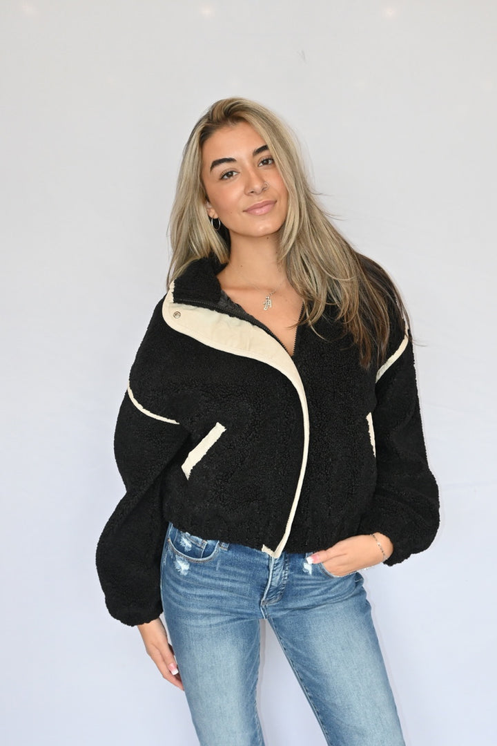 Jade Sherpa Bomber Jacket