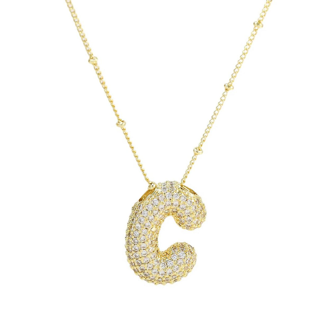 Bubble Initial Necklace