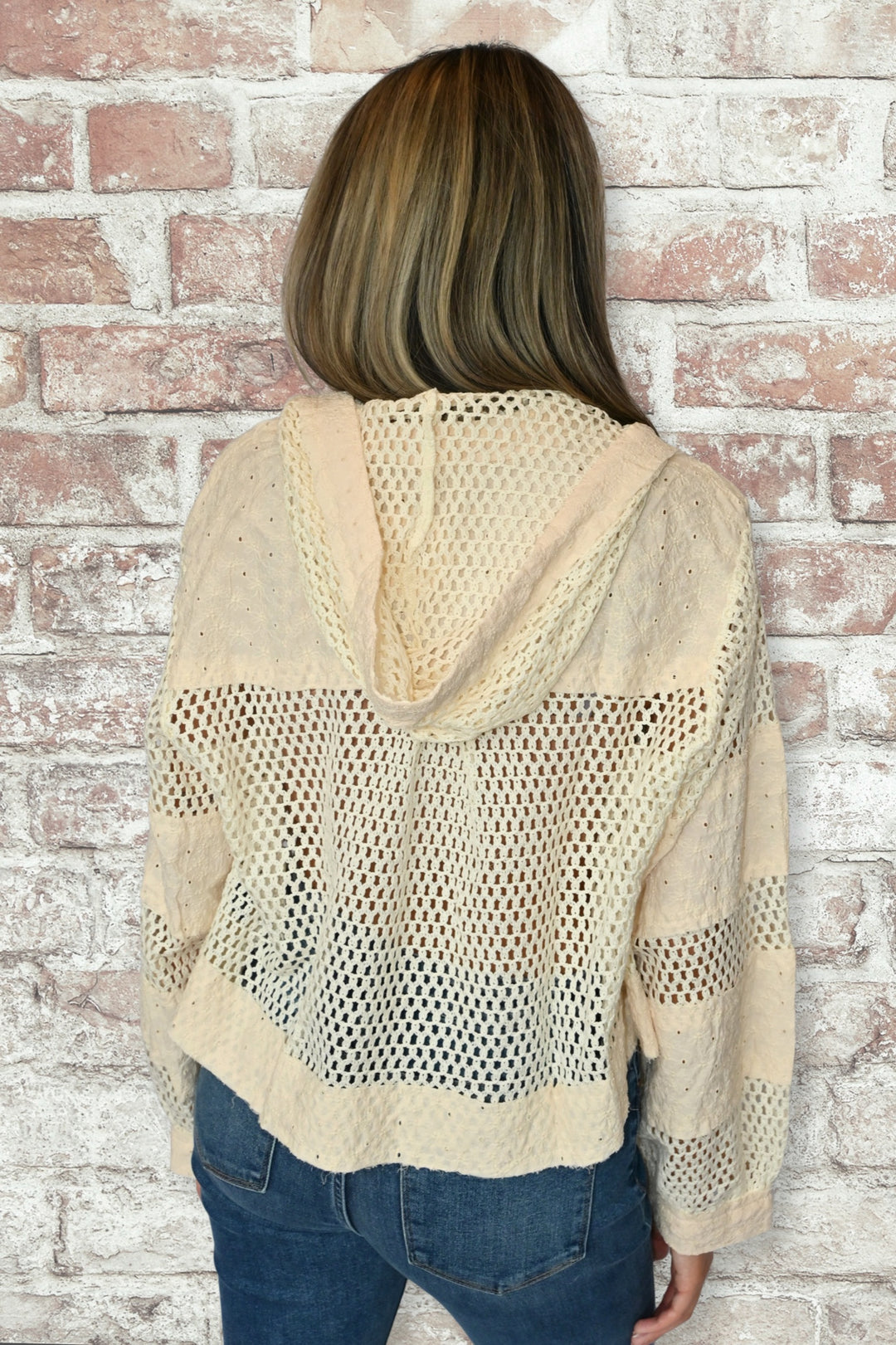 Bella Crochet Hooded Top