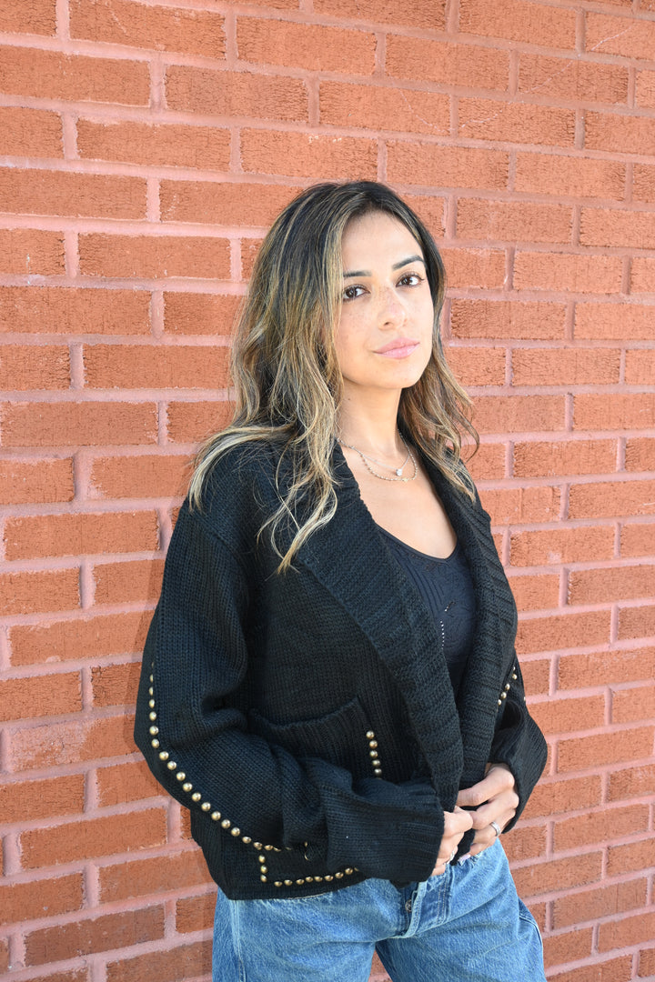 Studded Sweater Blazer