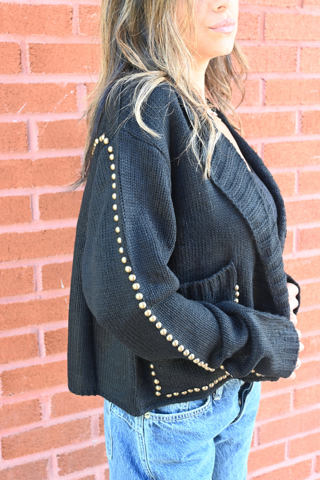Studded Sweater Blazer