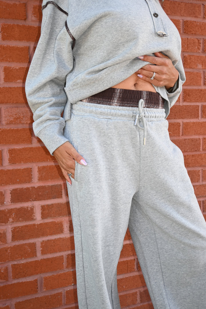 Midnight Moon French Terry Wide Leg Pant