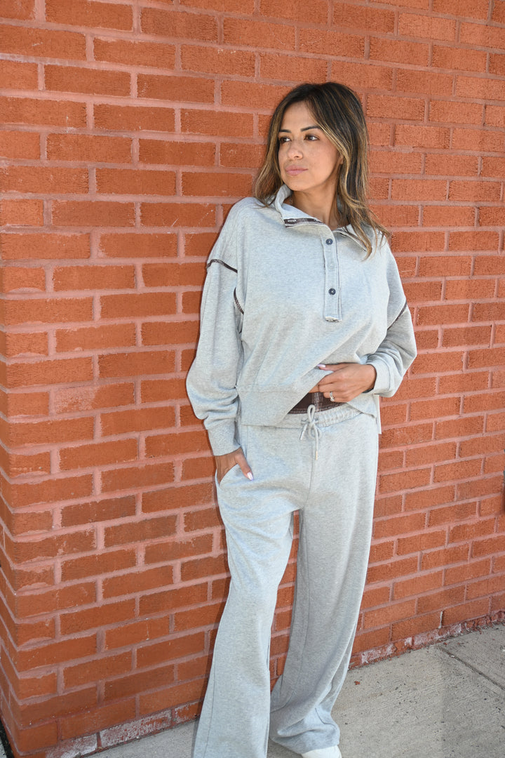 Midnight Moon French Terry Wide Leg Pant