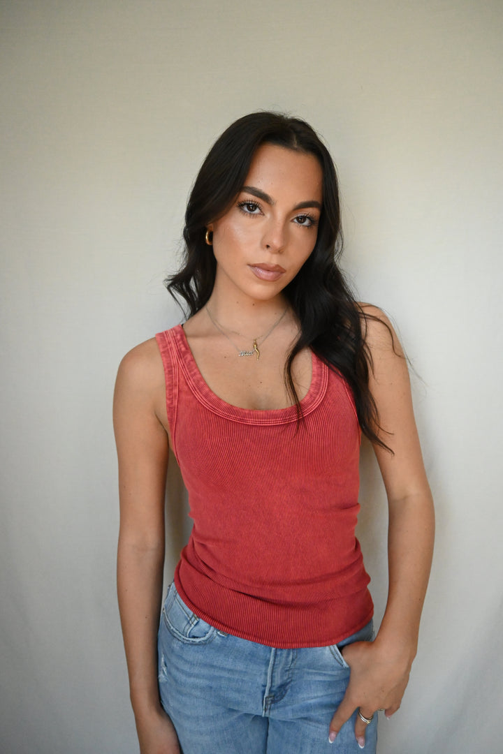 Vintage Reversible Ribbed Tank