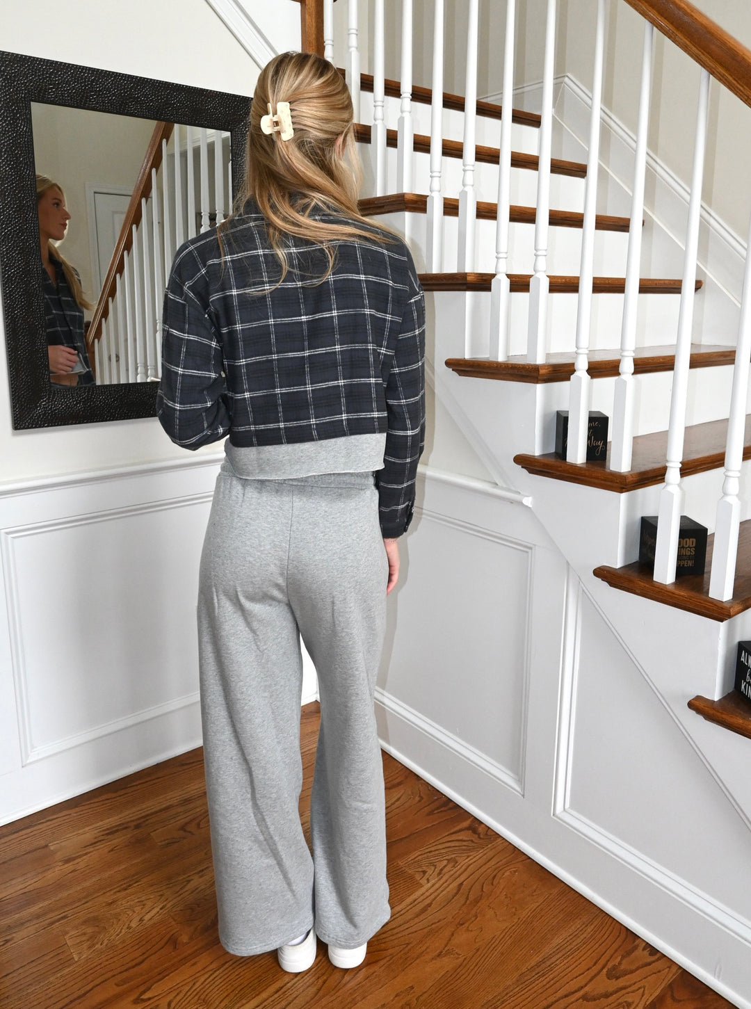Midnight Moon French Terry Wide Leg Pant