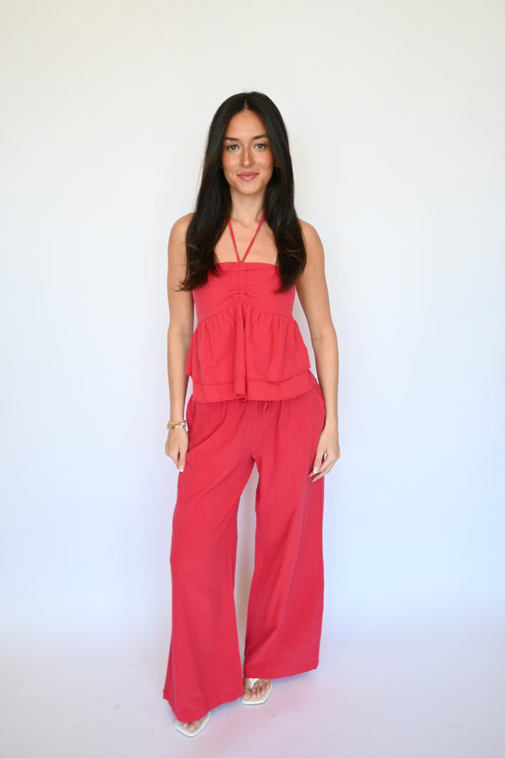 Deanna Textured Halter Top