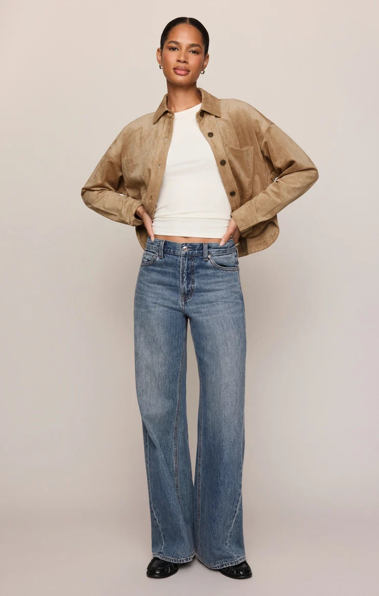 All Day Cropped Suede Jacket