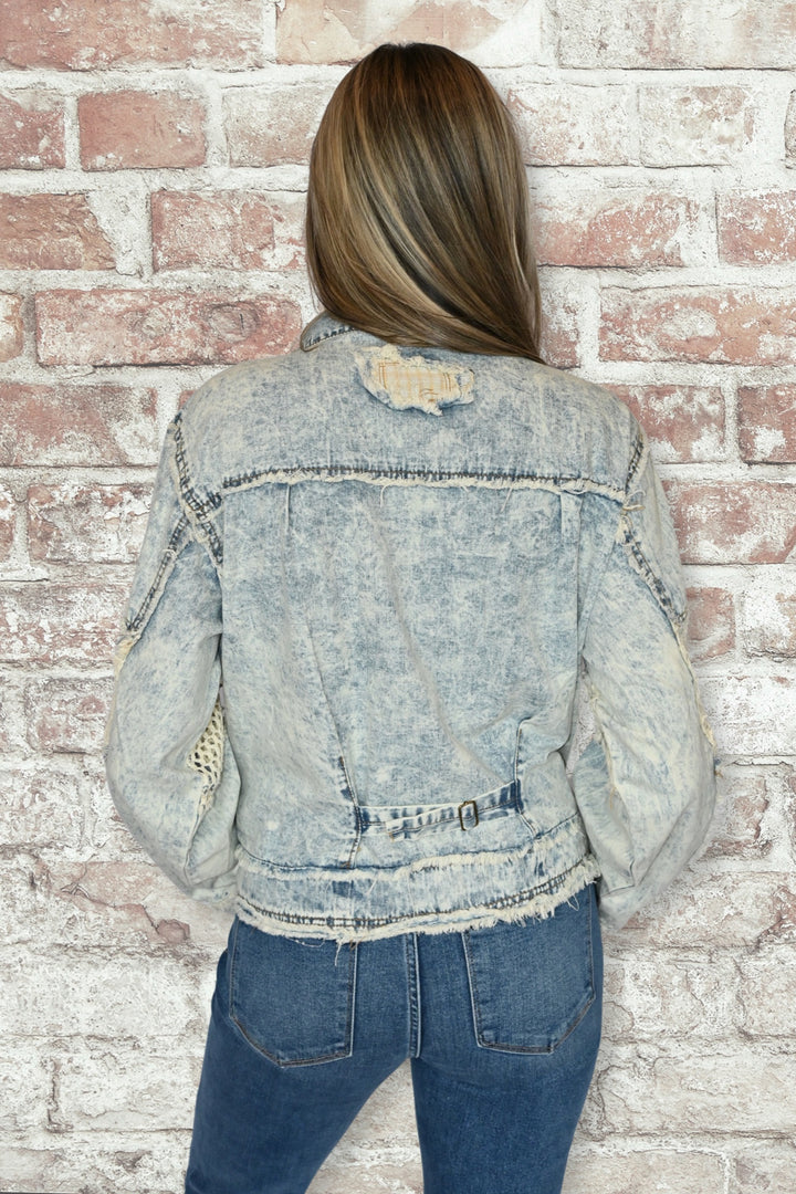 3D Cargo Pockets Denim Jacket