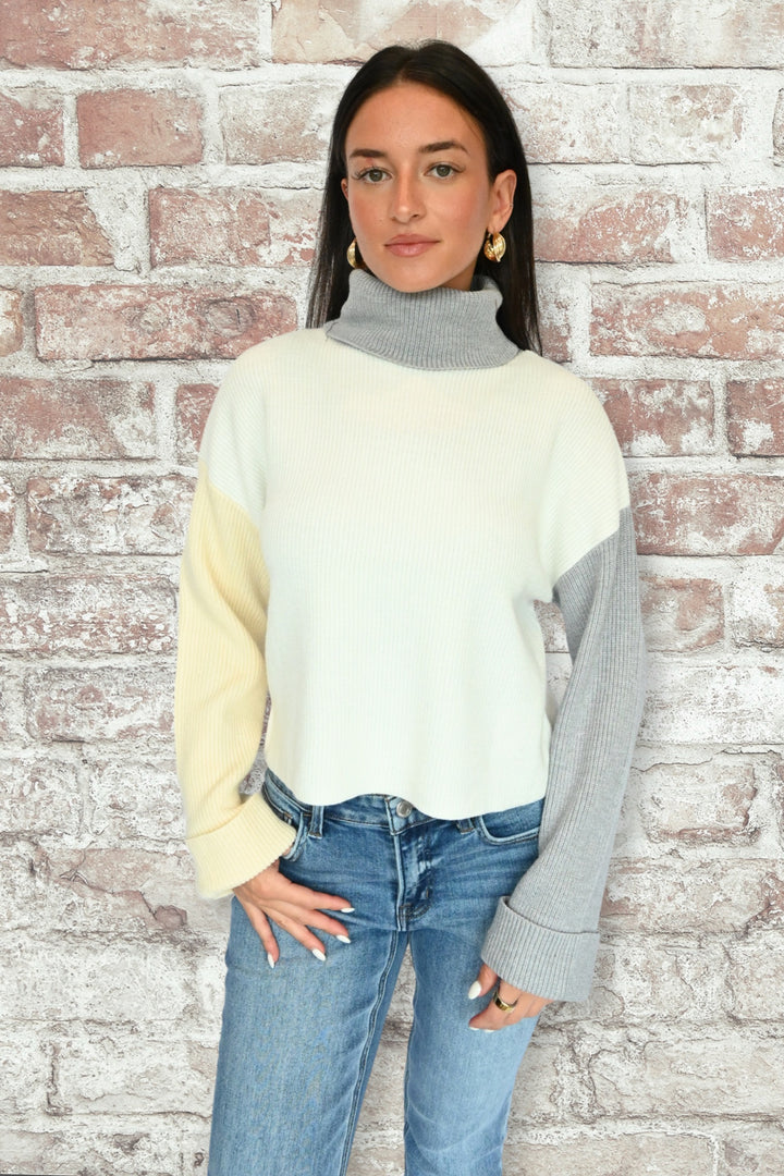 Colorblock Turtleneck Sweater