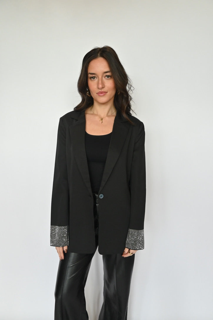 Rhinestone Cuff Blazer