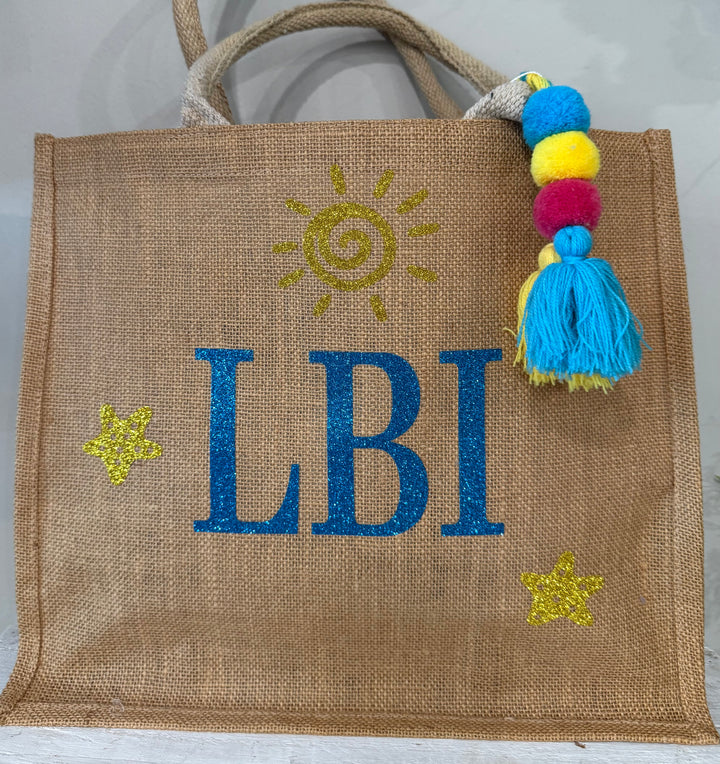 Burlap Beach Tote