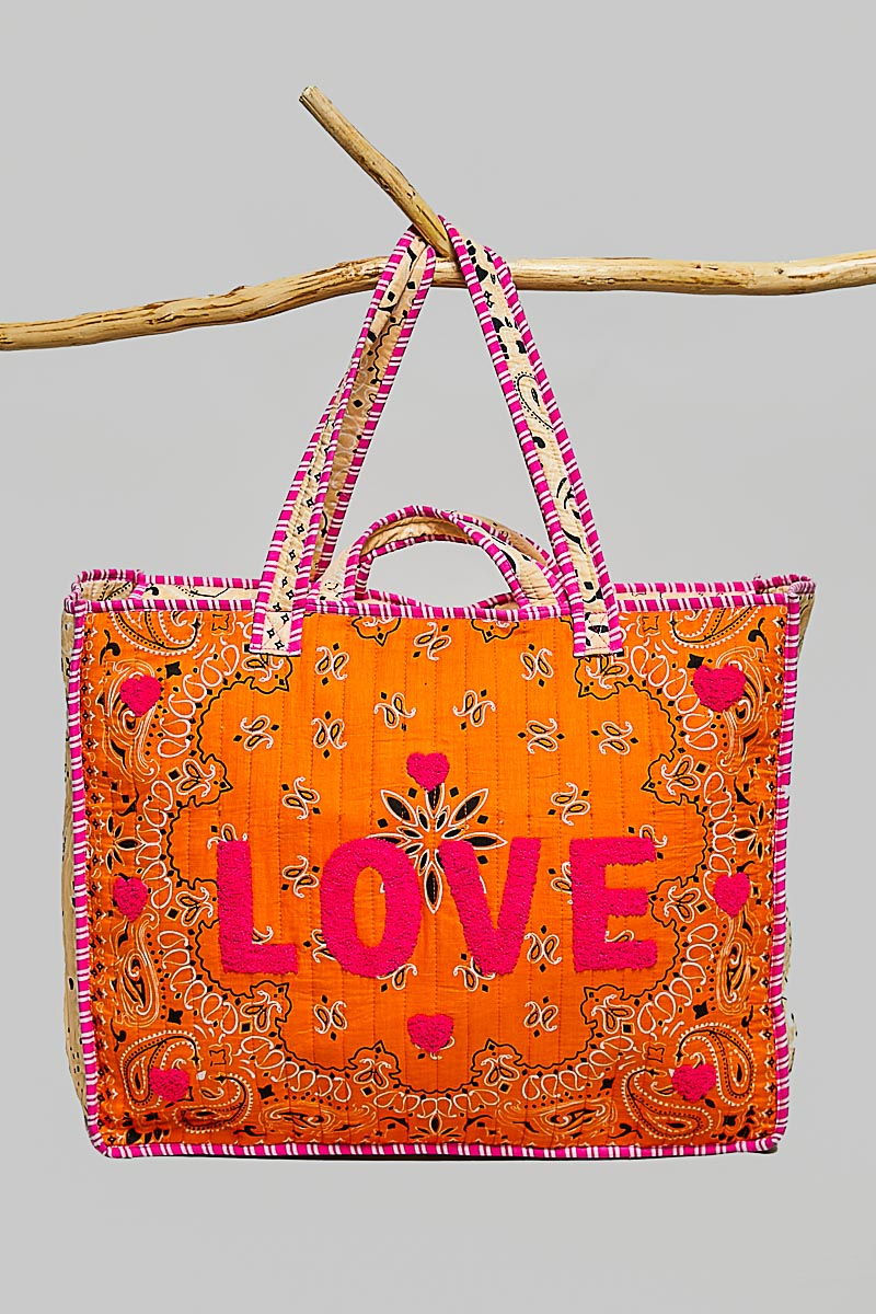 Love Bandana Quilted Tote