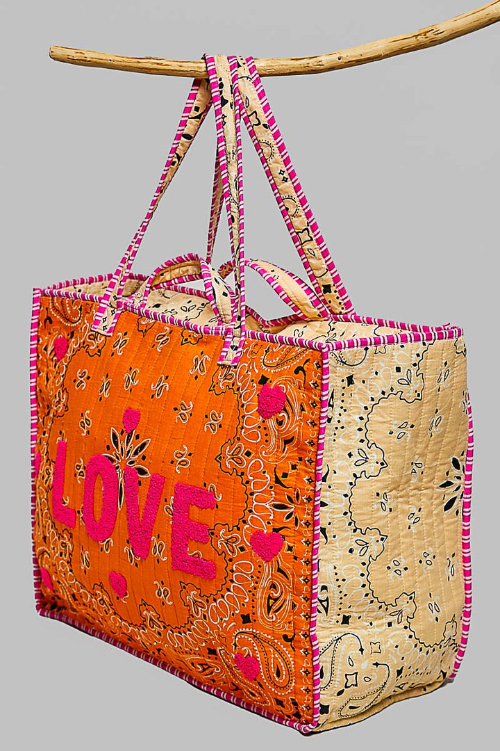Love Bandana Quilted Tote