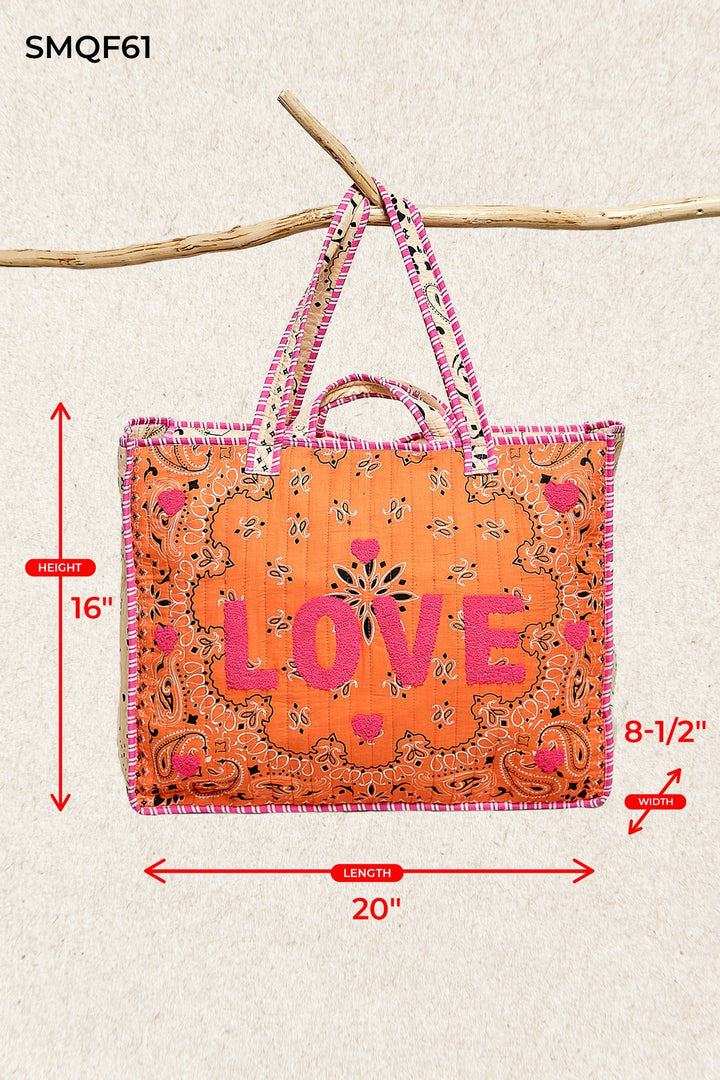 Love Bandana Quilted Tote
