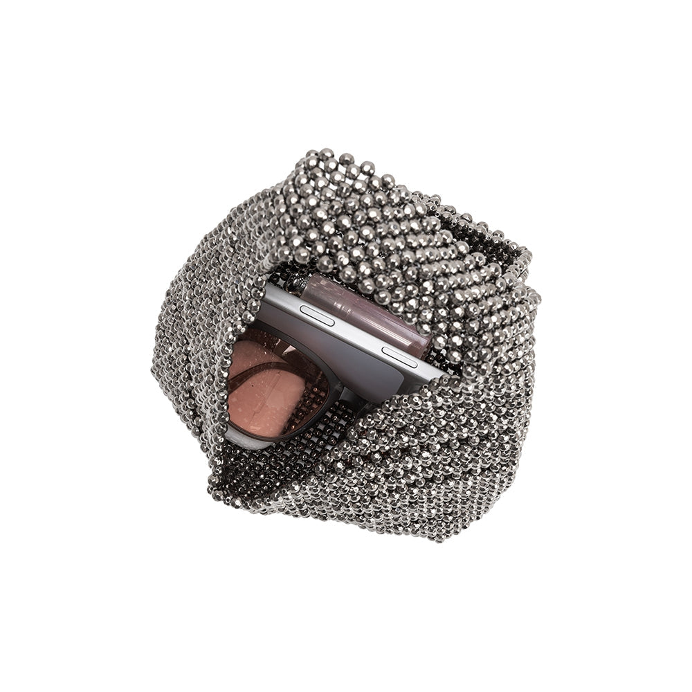 Krystal Beaded Top Handle Bag