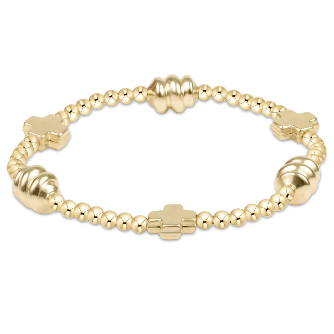 Signature Cross 3mm Admire Gold Bracelet