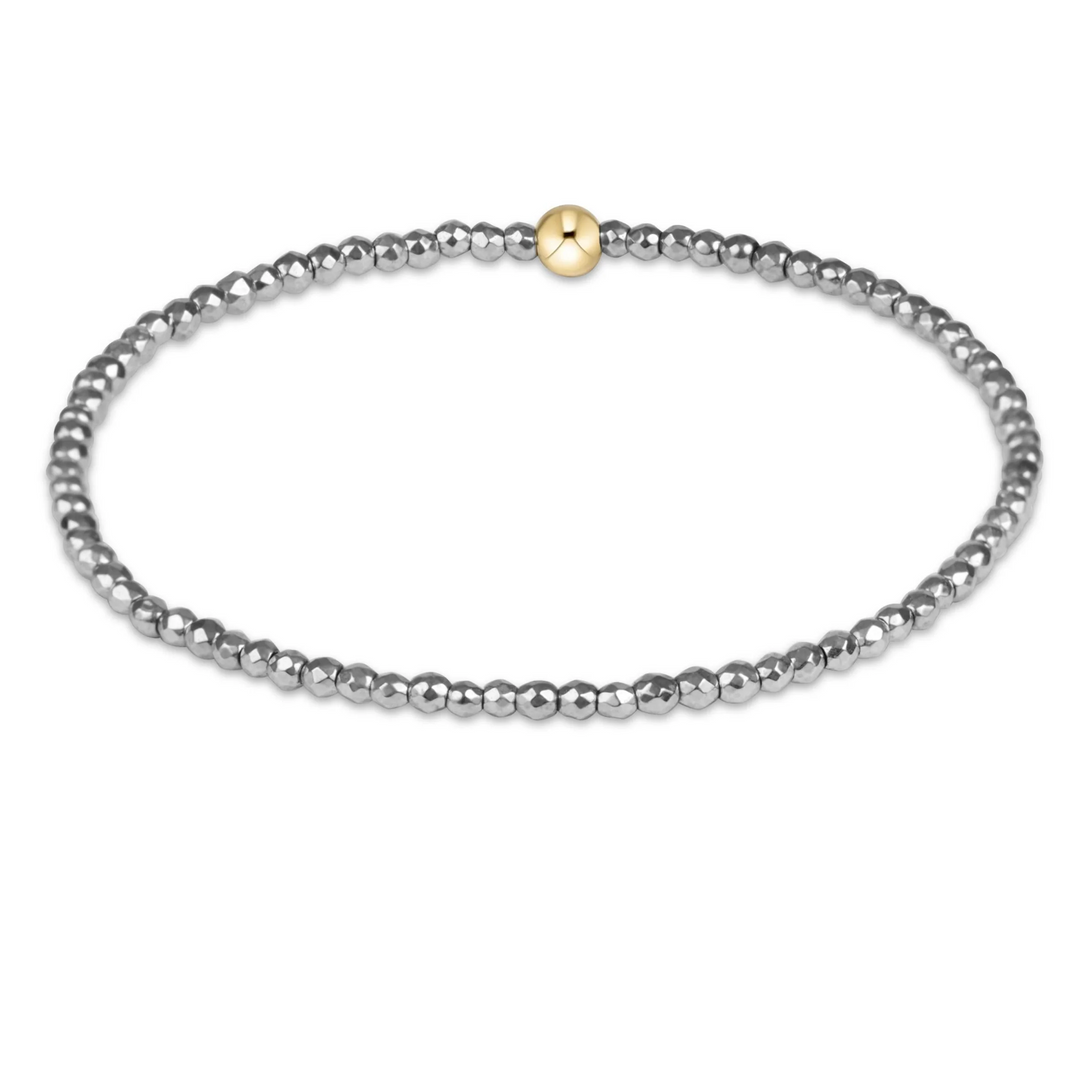 2mm Classic Silver Faceted Hematite Bracelet