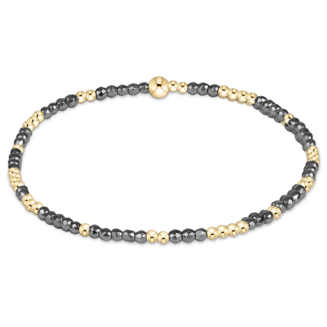 2mm Hope Unwritten Silver Faceted Hematite Bracelet
