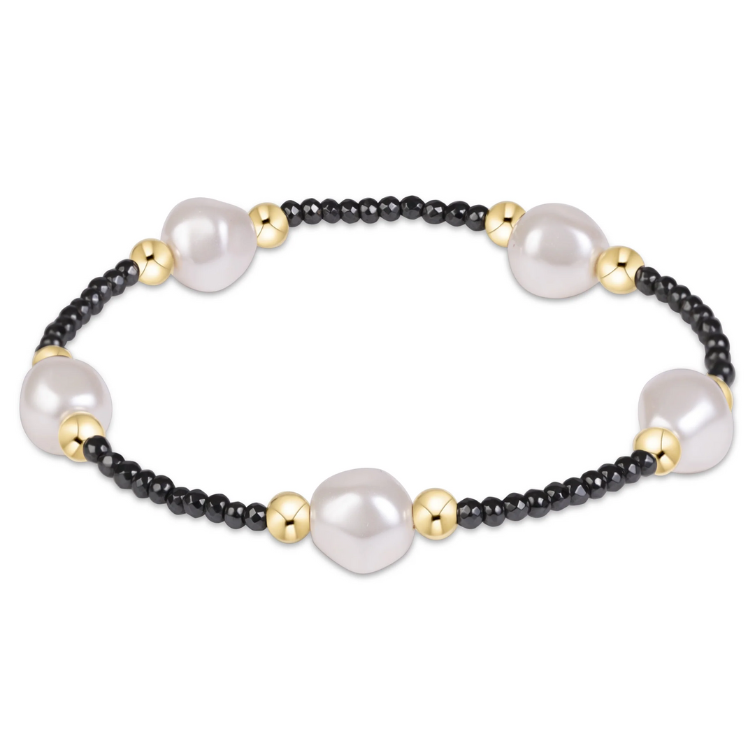 8mm Purpose Admire Pearl Faceted Hematite Bracelet