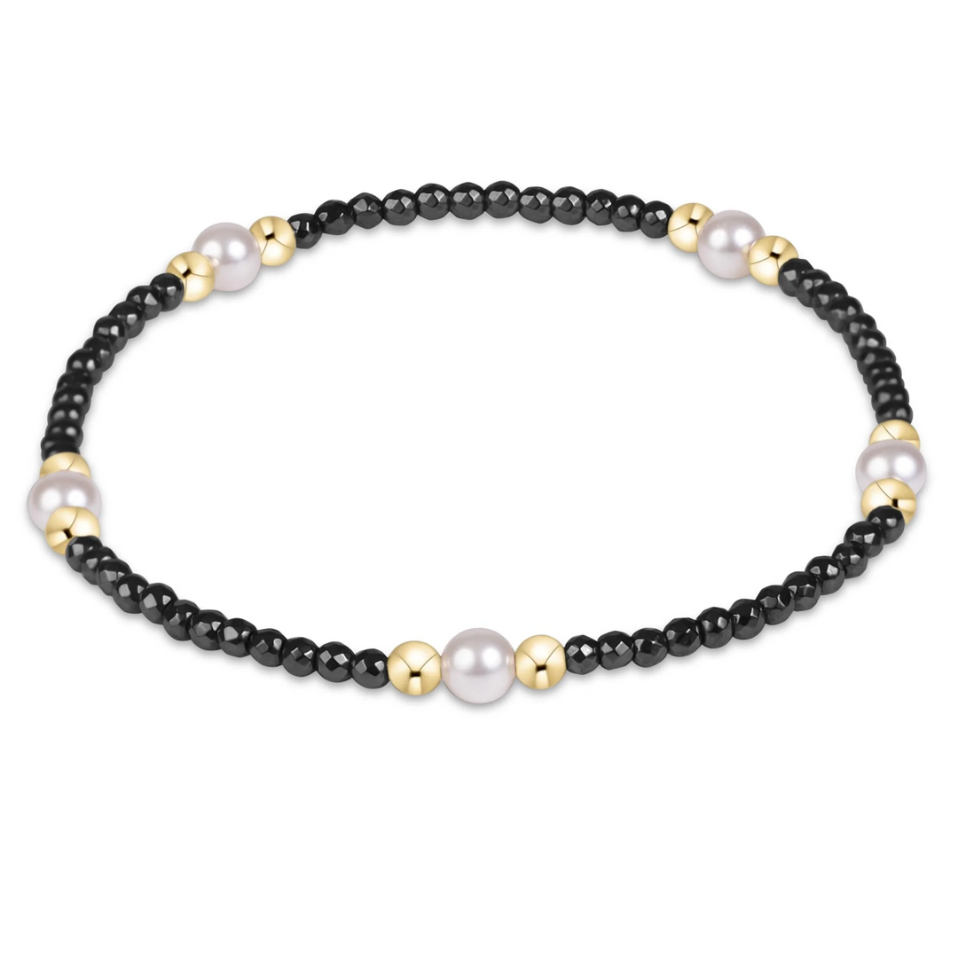 4mm Purpose Pearl Faceted Hematite Bracelet