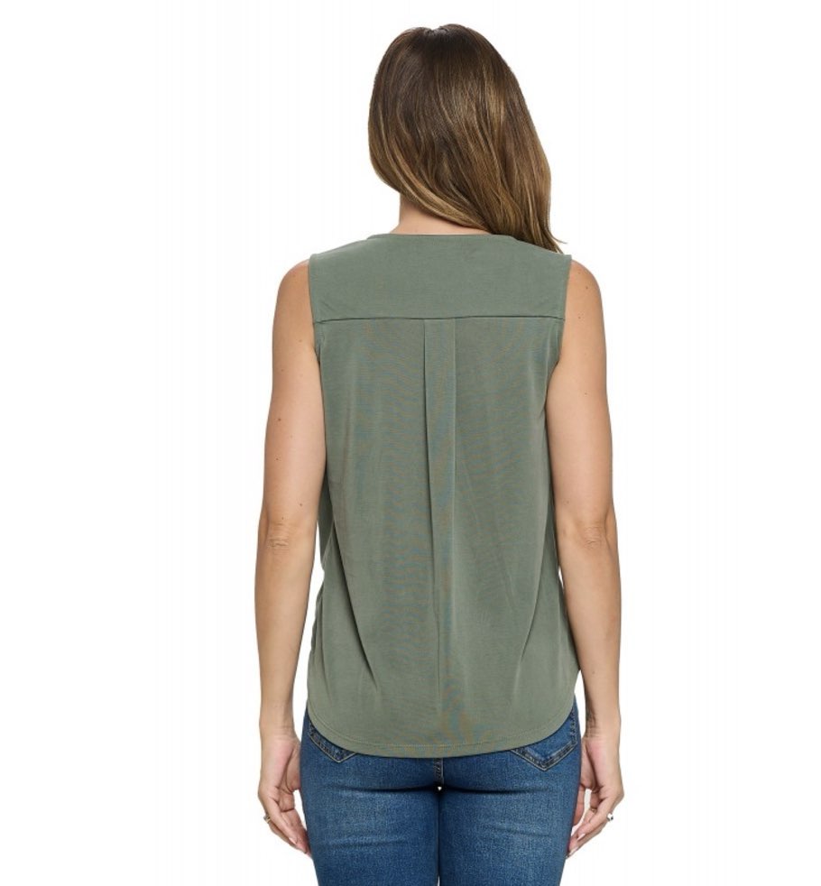 Braelyn Sleeveless Surplice Tank