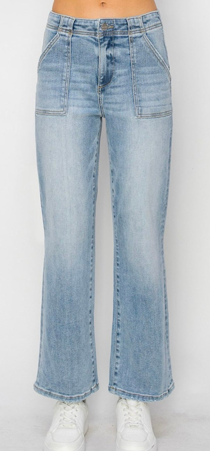 Patch Pocket Ankle Jeans