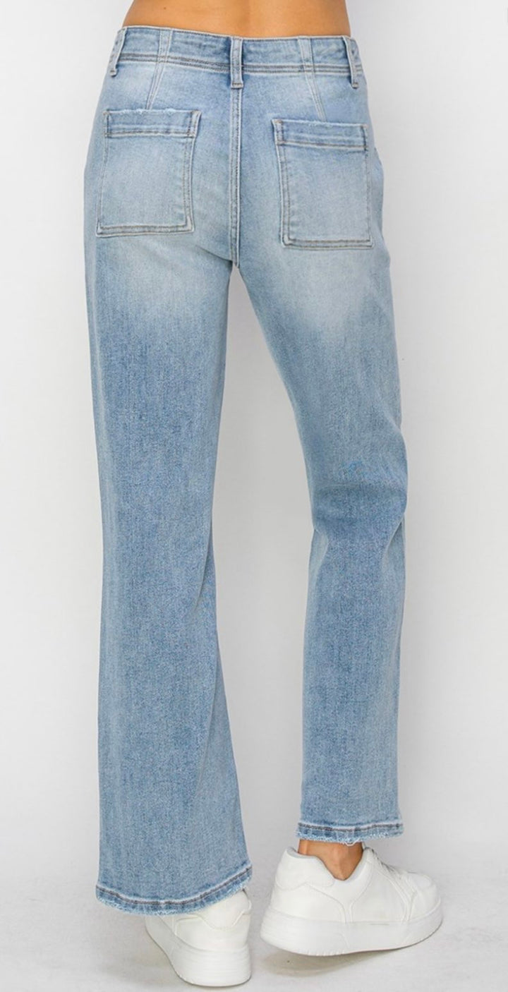 Patch Pocket Ankle Jeans