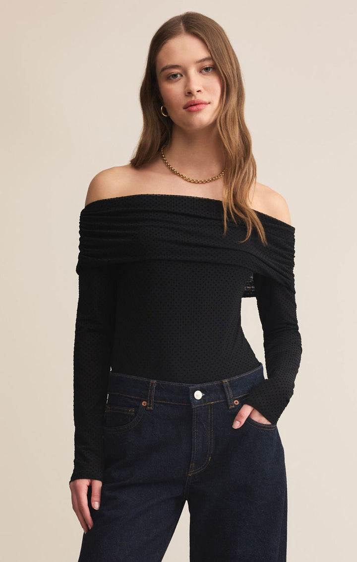 Whimsy Off Shoulder Mesh Top