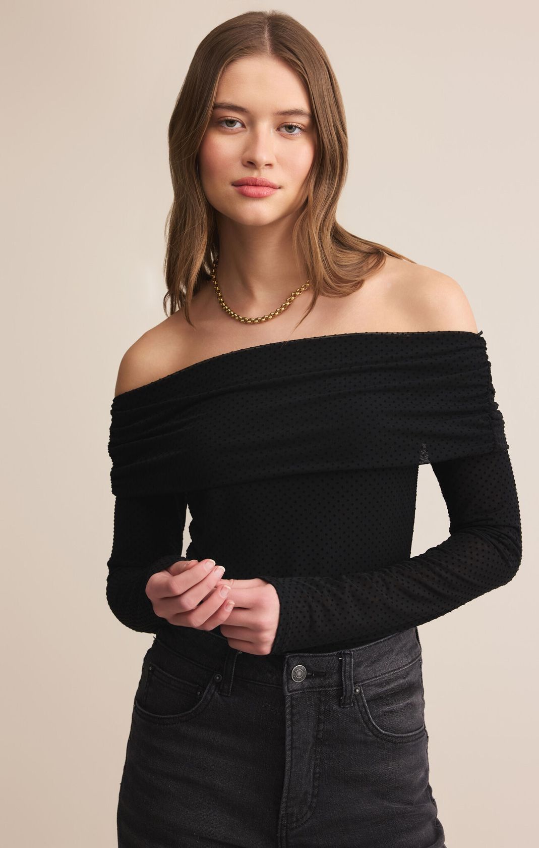 Whimsy Off Shoulder Mesh Top