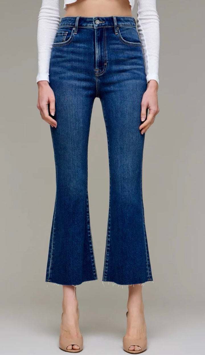 Happi High Rise Denim Crop Flare
