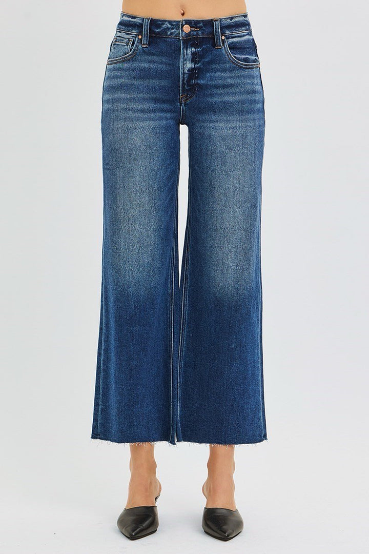 Wide Leg Raw Hem Crop