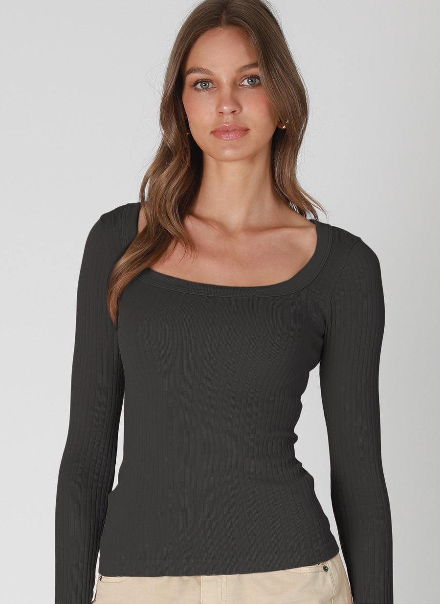 Wide Ribbed Square Long Sleeve