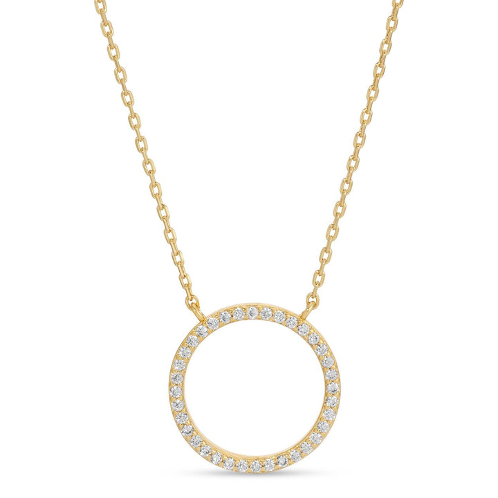 Open Pave Circle Pendant Necklace