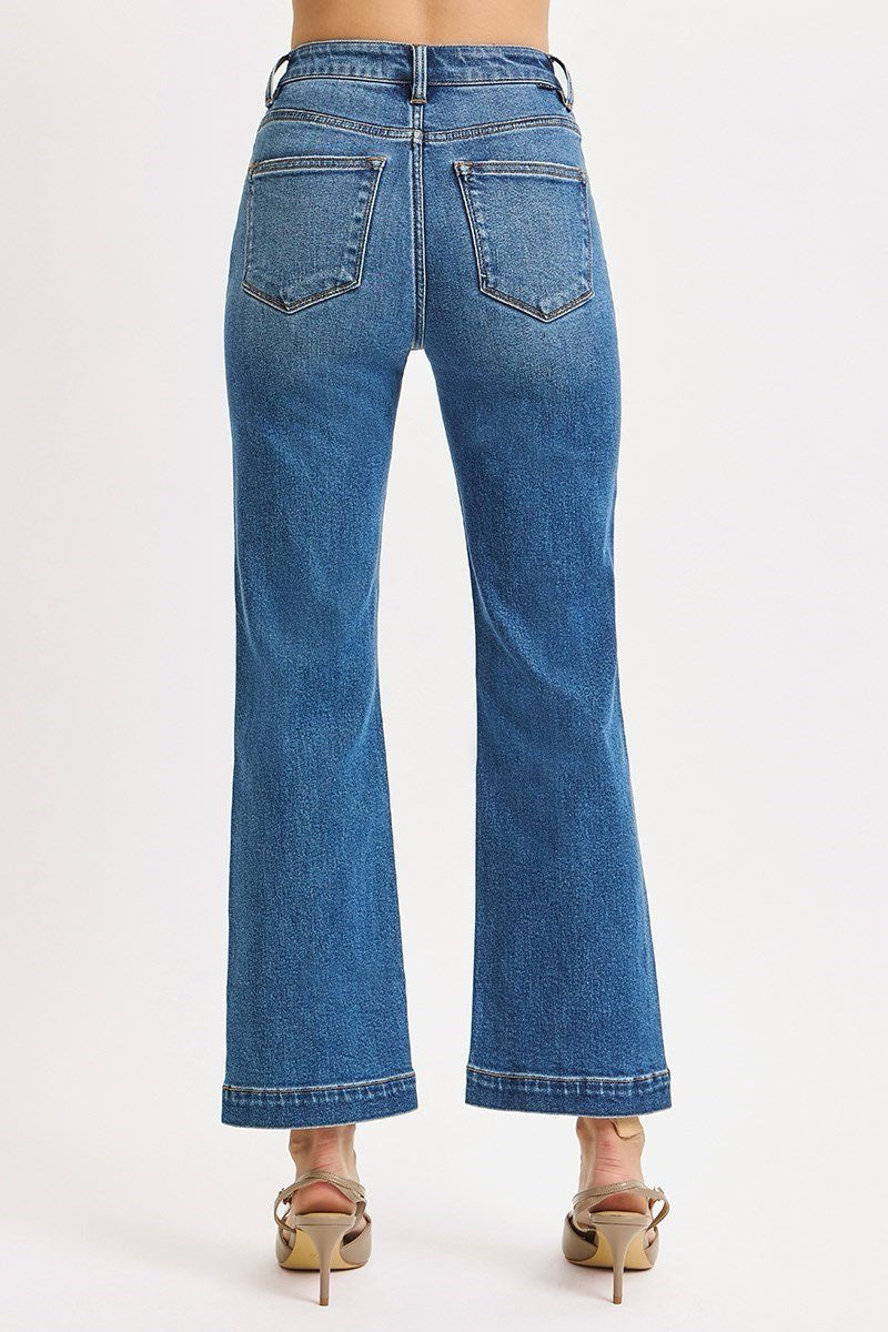 TC High Rise Cropped Straight Leg Jeans