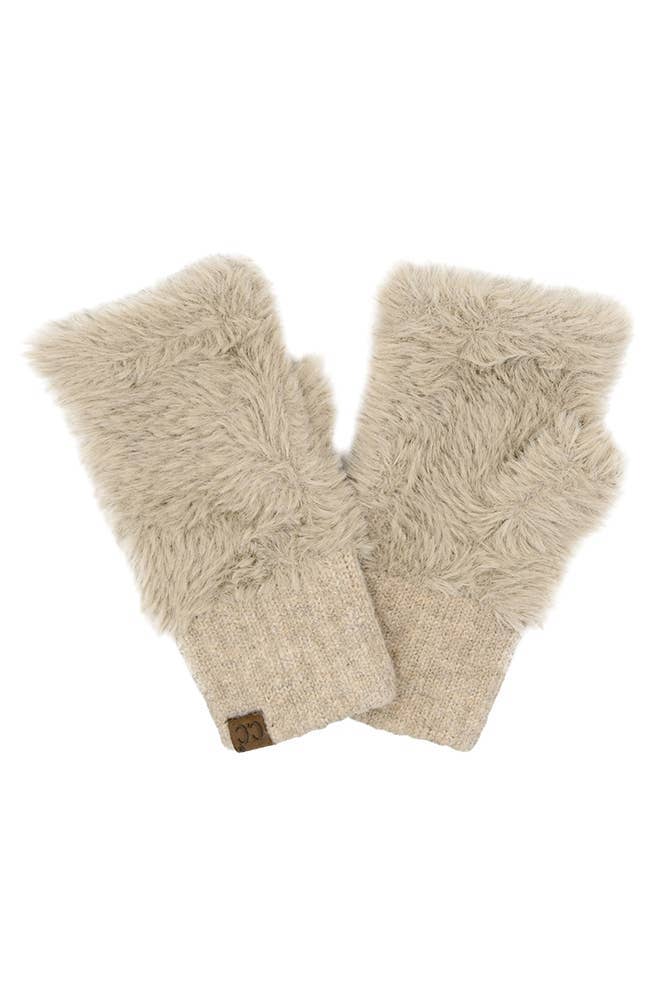 Fur Fingerless Winter Glove