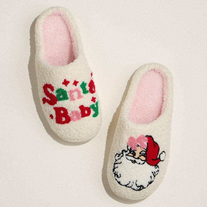 Holly Embroidered Slippers