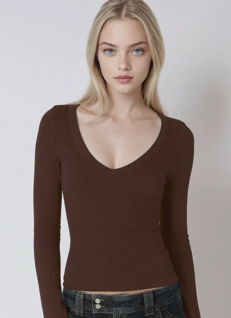 Deep V Long Sleeve