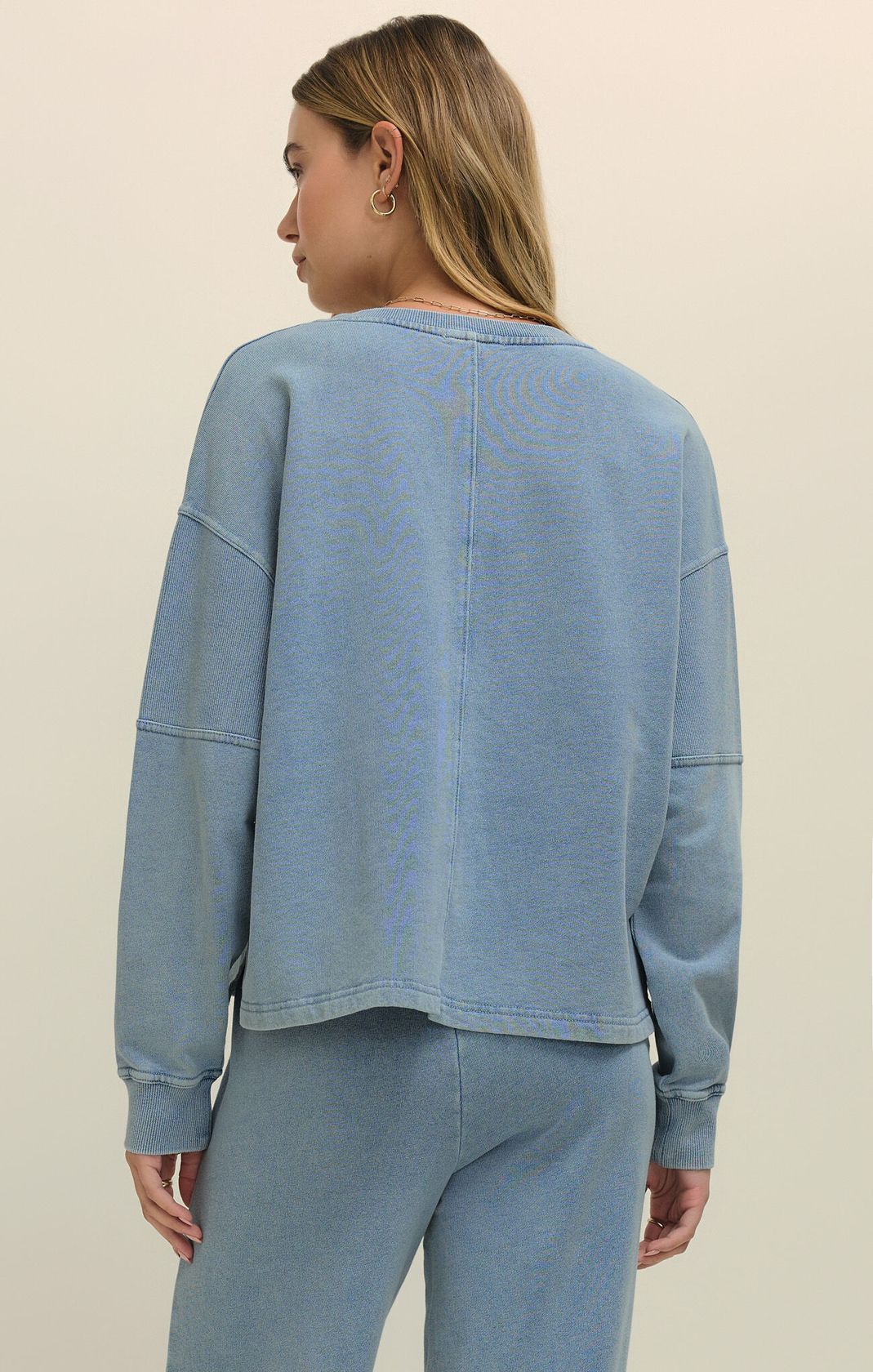 Delphine Knit Denim Sweatshirt
