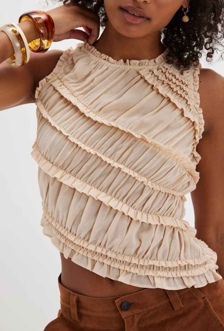 PINK SANDS SMOCKED TOP