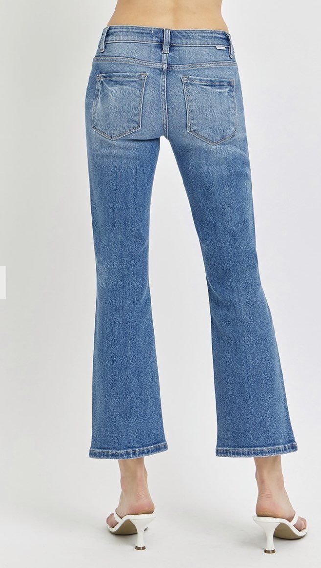 Low Rise Crop Flare Jeans