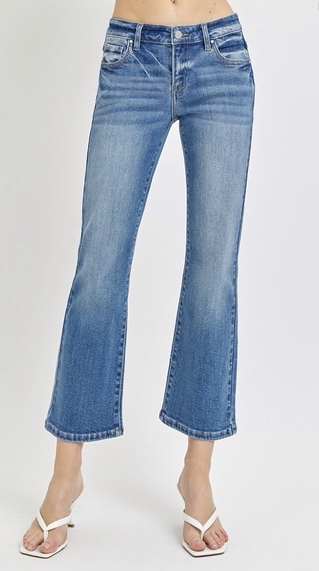 Low Rise Crop Flare Jeans