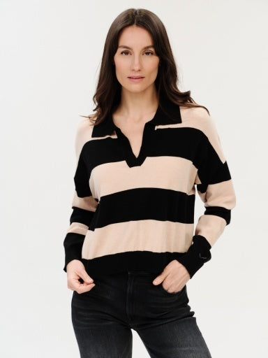 SIX FIFTY WOMEN:  KATE | STRIPED COLLARED L/S SWEATER