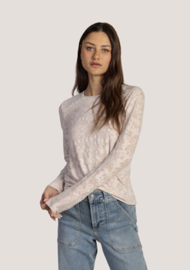 Long Sleeve Cut Out Knit Tee