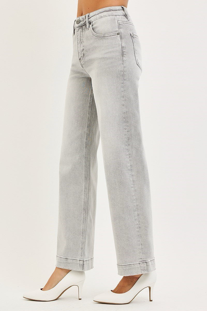 Hailee High Rise Ankle Wide Jeans