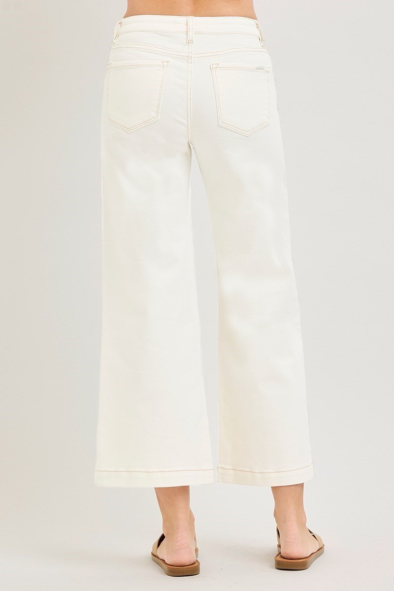 Mackie Mid Rise Flower Crop Jeans