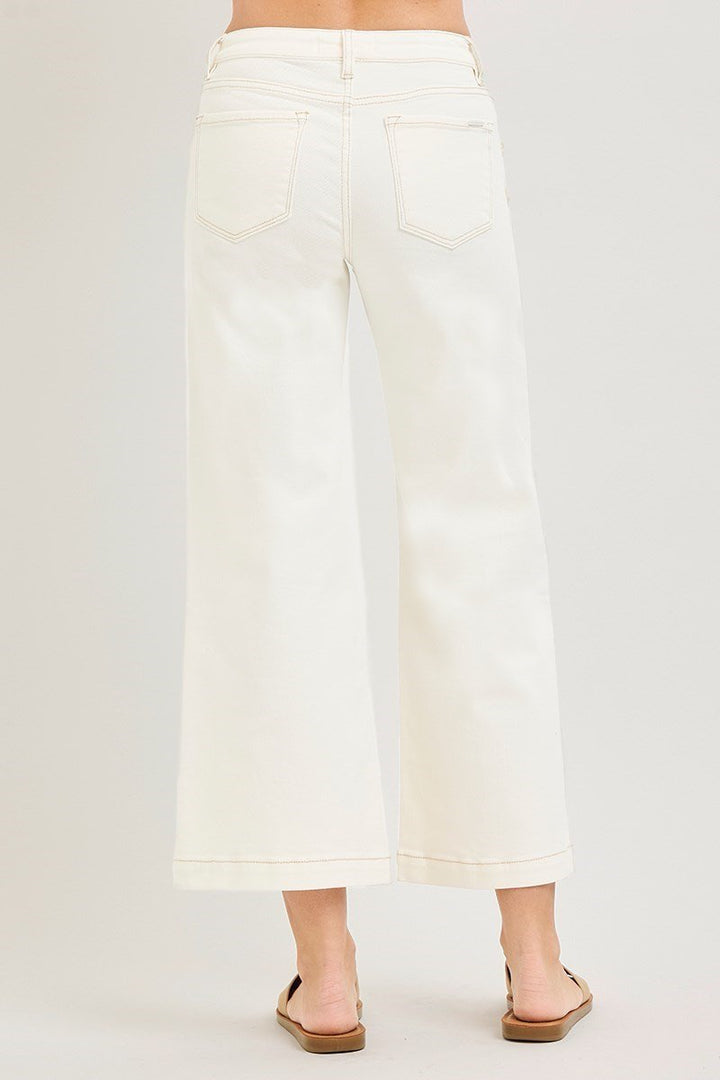 Mackie Mid Rise Flower Crop Jeans