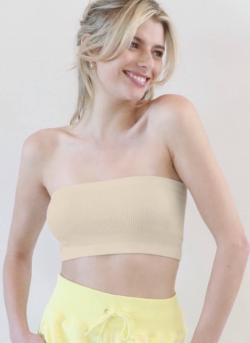 Ribbed Bandeau Top