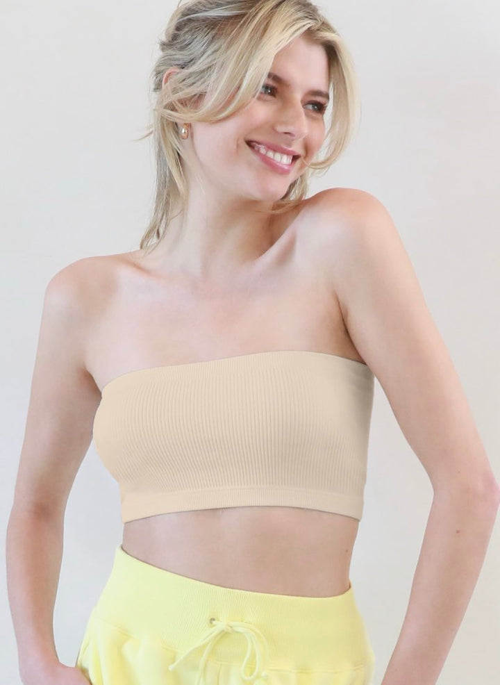 Ribbed Bandeau Top