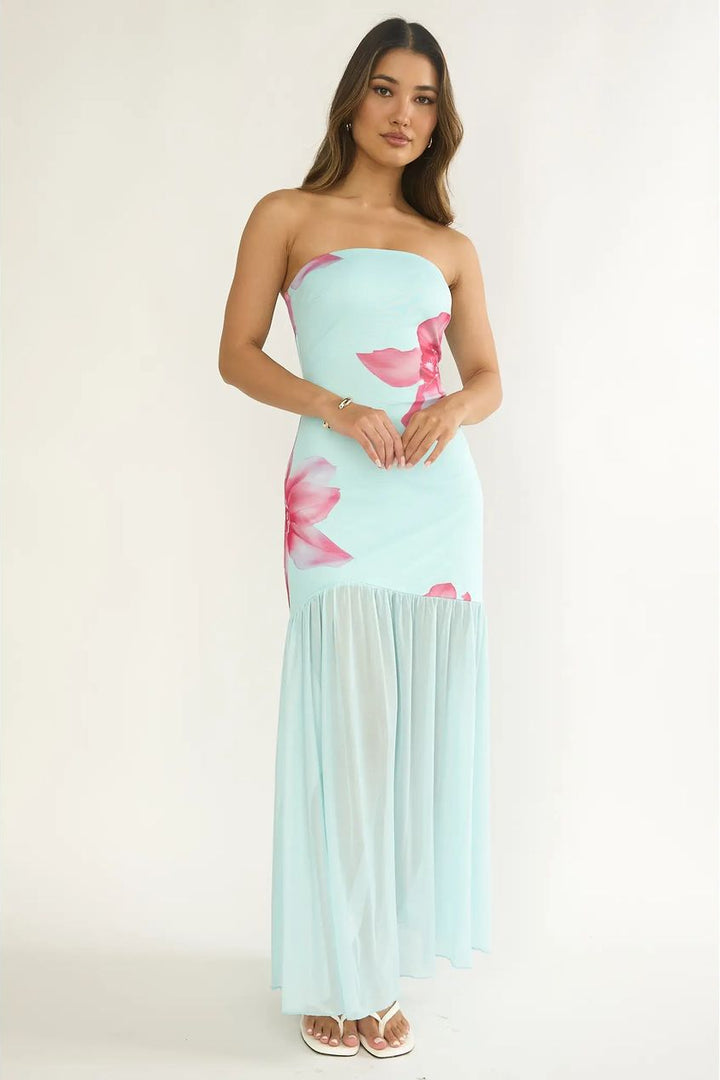 Fiona Floral Open Back Maxi Dress